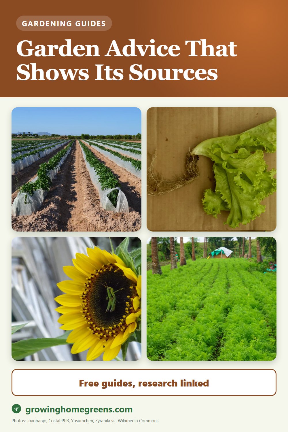 Gardening guides that show their sources
