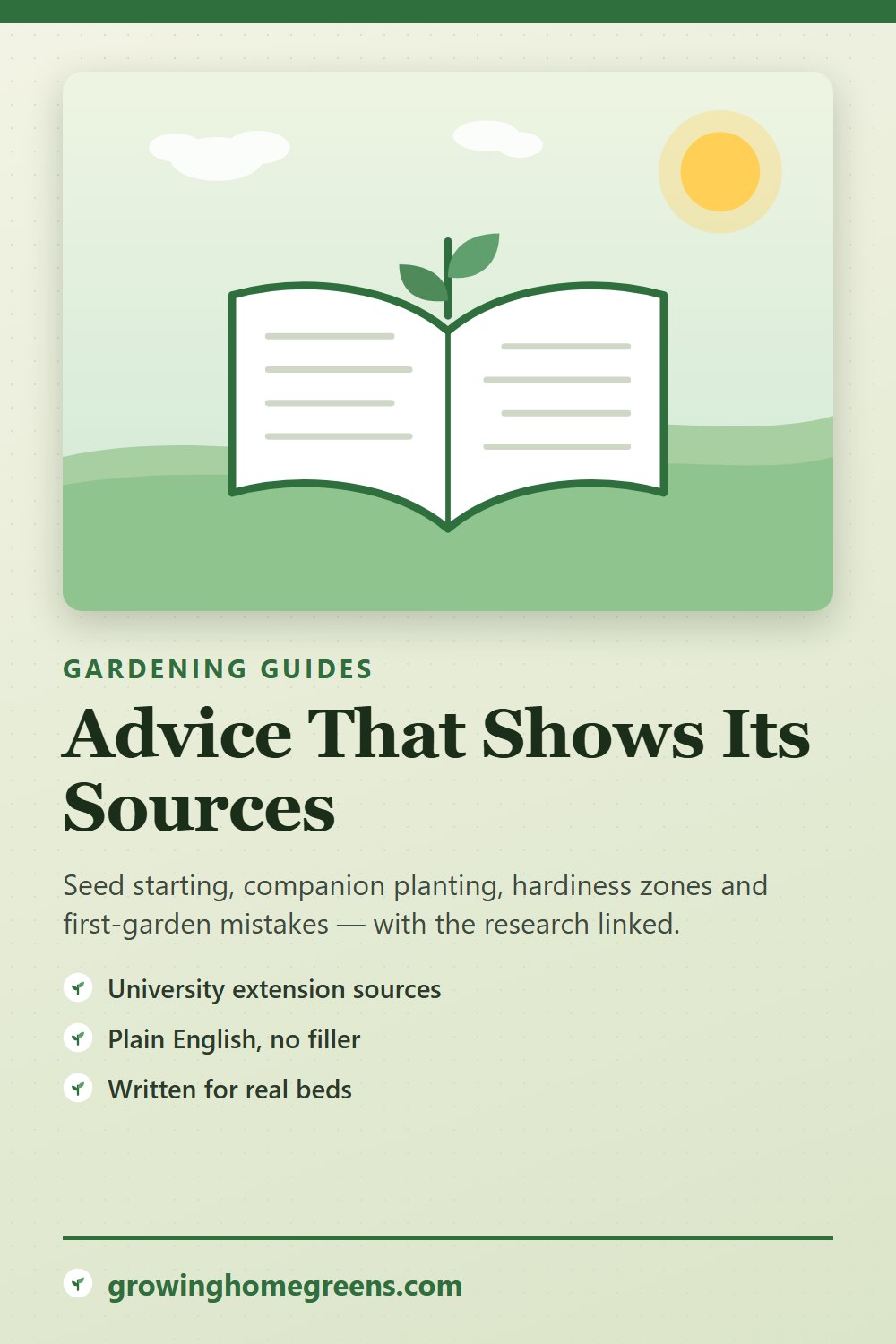 Gardening guides that show their sources