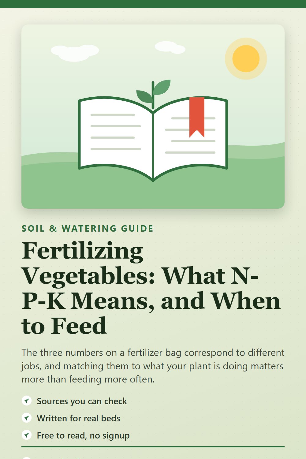 Fertilizing Vegetables: What N-P-K Means, and When to Feed: gardening guide