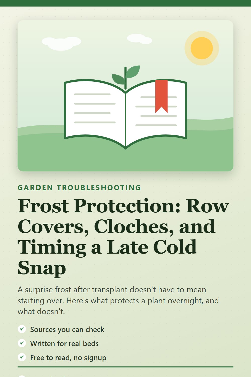 Frost Protection: Row Covers, Cloches, and Timing a Late Cold Snap: gardening guide