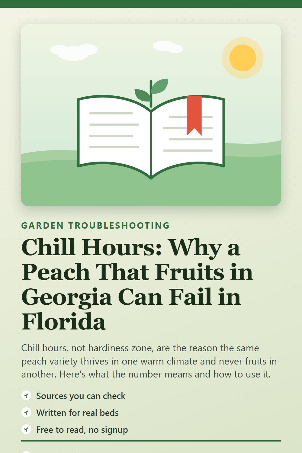 Chill Hours: Why a Peach That Fruits in Georgia Can Fail in Florida: gardening guide