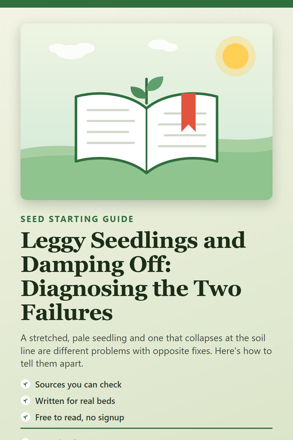 Leggy Seedlings and Damping Off: Diagnosing the Two Failures: gardening guide