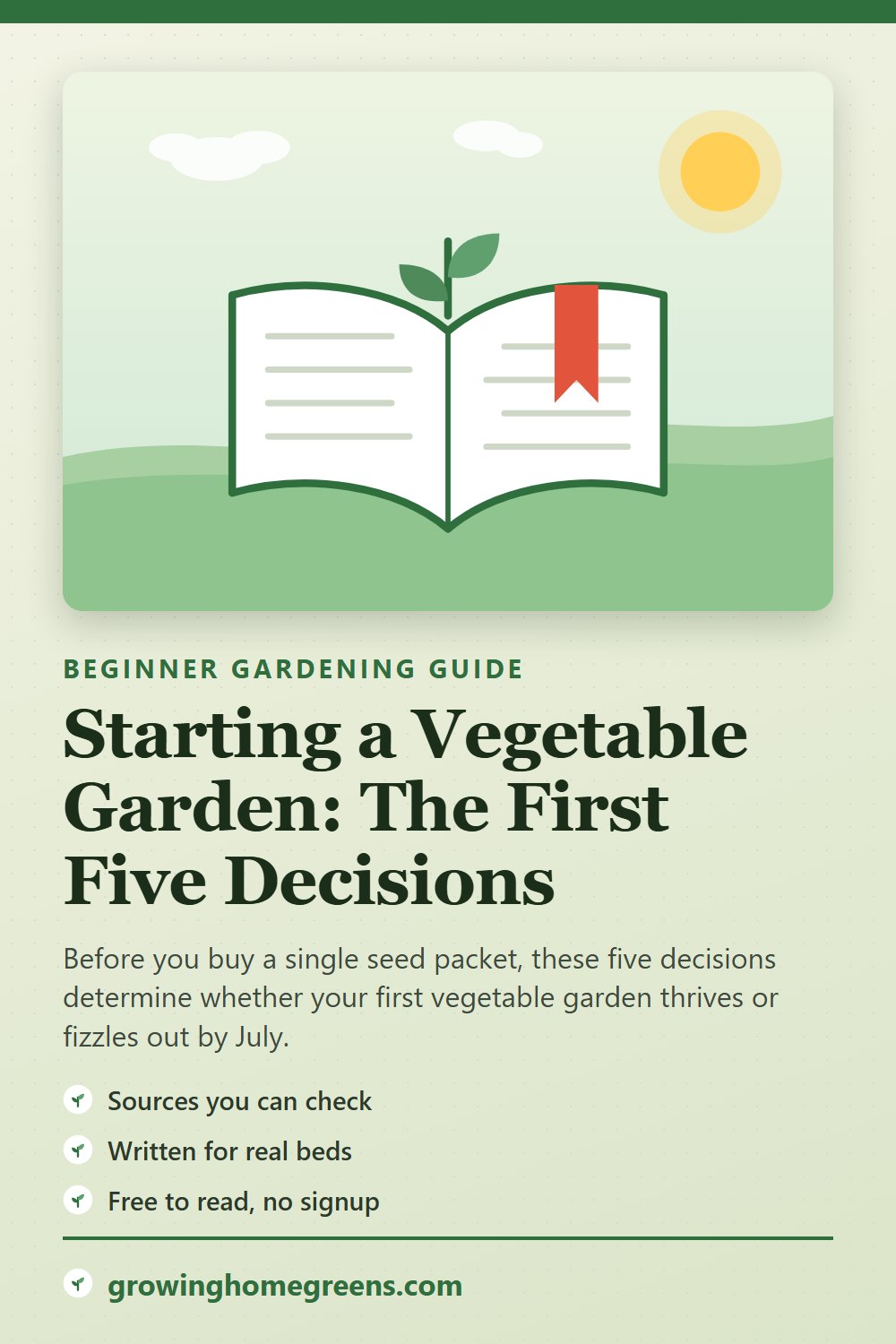 Starting a Vegetable Garden: The First Five Decisions: gardening guide
