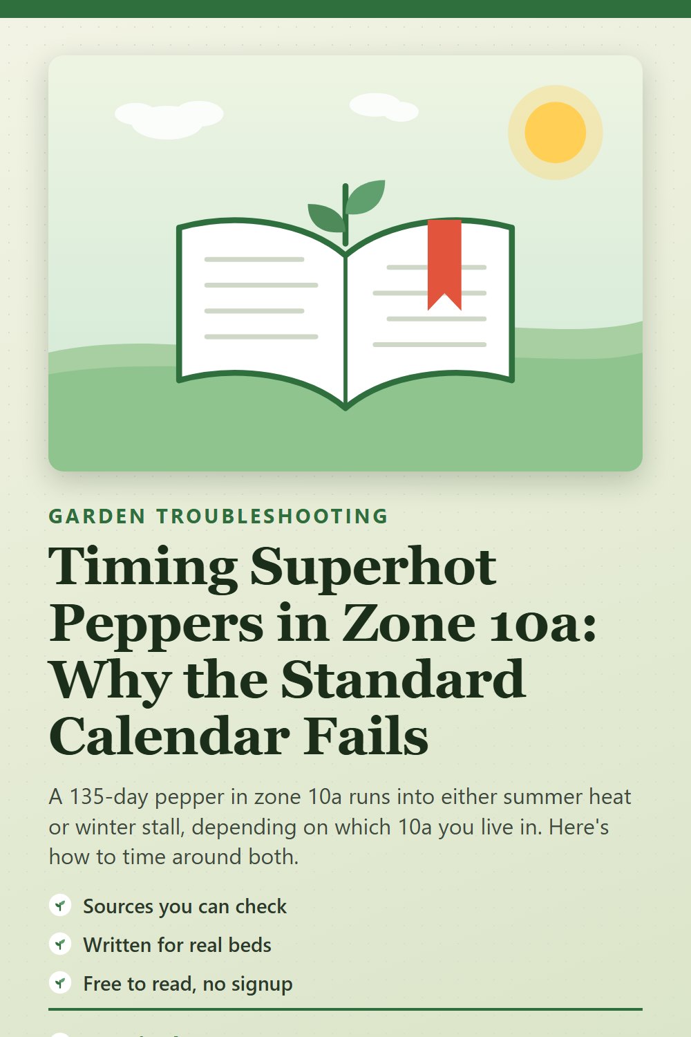 Timing Superhot Peppers in Zone 10a: Why the Standard Calendar Fails: gardening guide