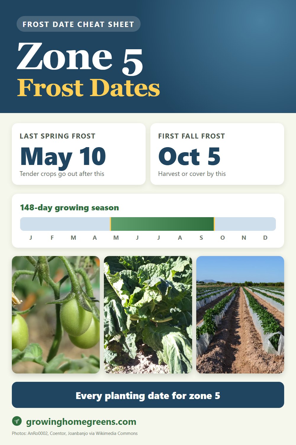 Zone 5b frost dates cheat sheet